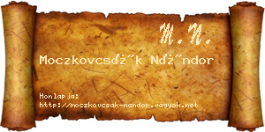 Moczkovcsák Nándor névjegykártya
